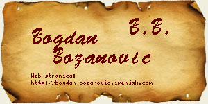 Bogdan Božanović vizit kartica